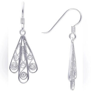 Giani Bernini Filigree Open Drop Earrings in 925 Sterling Silver NWT